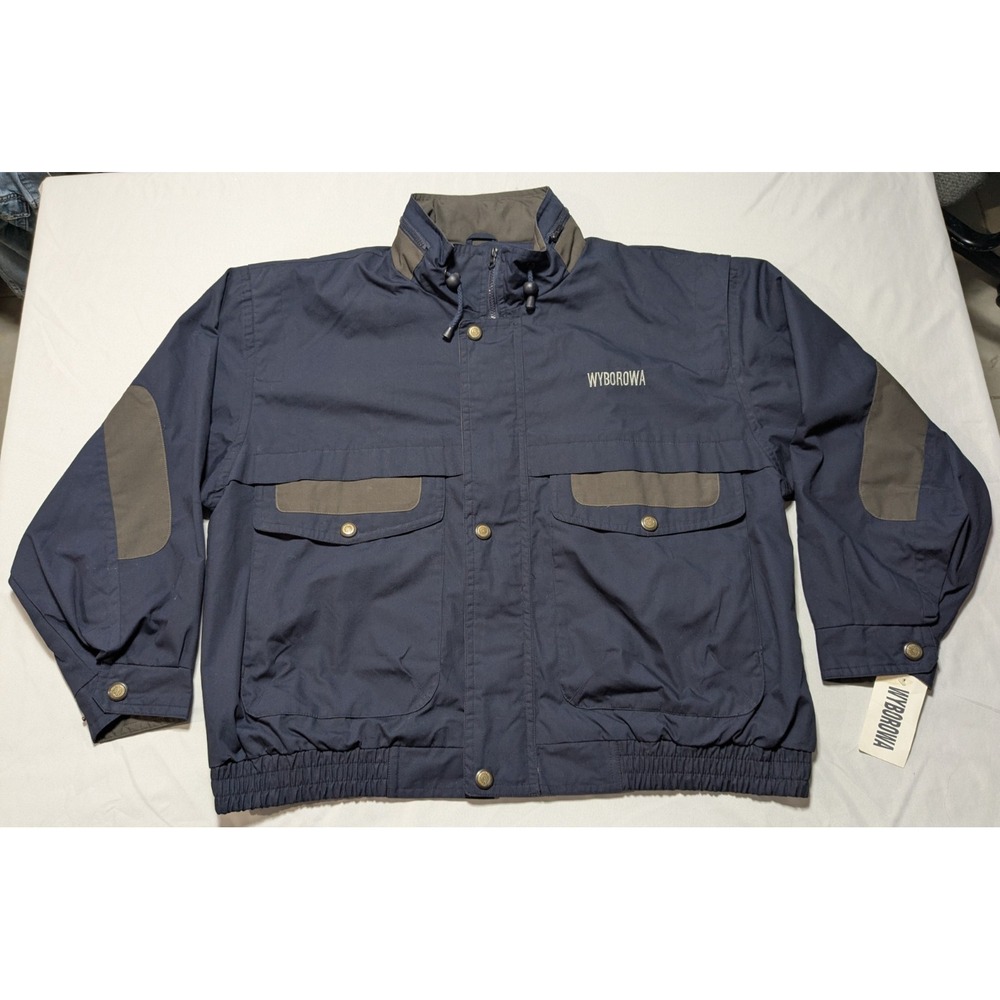 WYBOROWA VODKA Blue Swag‎ Lined Bomber Jacket - Men XL NEW